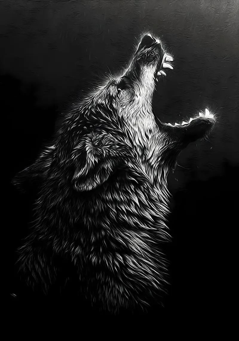 Animale lupo pellicola backlit da Pierre Walton