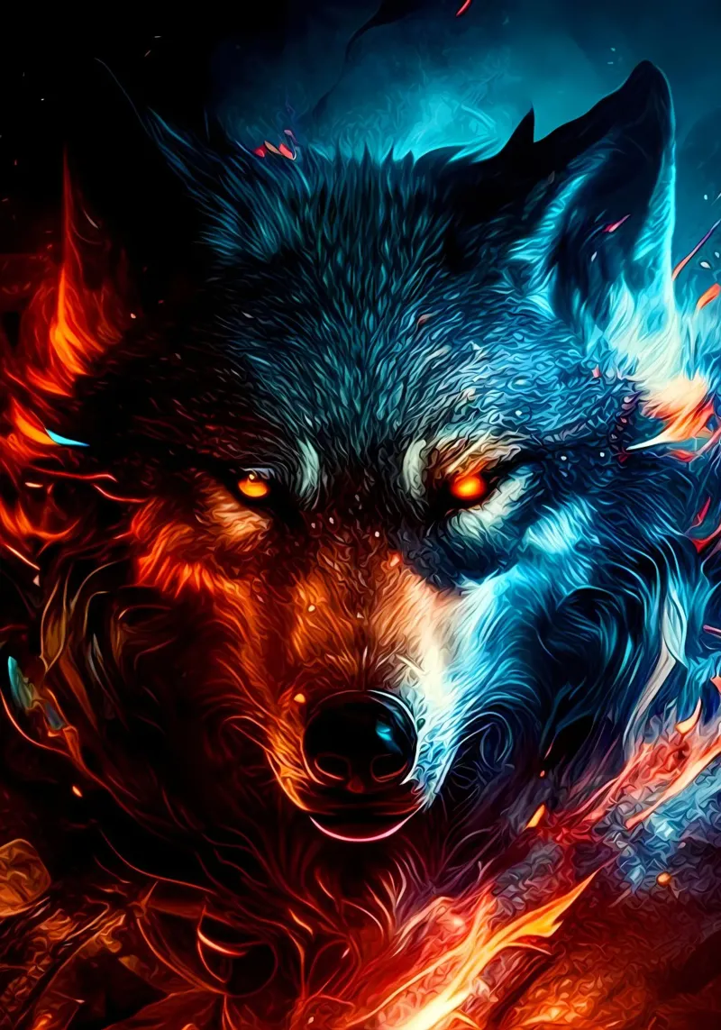 Animale lupo poster con telaio in plastica da Pierre Walton