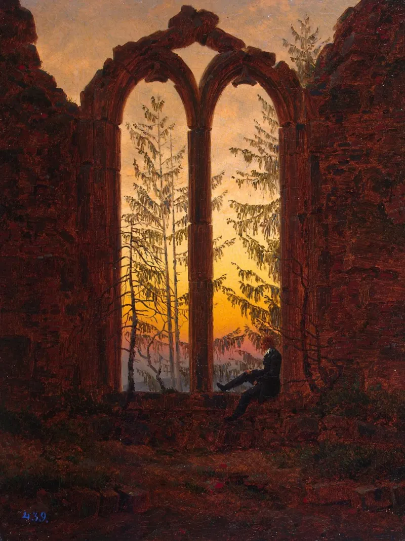 Caspar David Friedrich - Rovine di Oybin pellicola backlit da Timeless Artworks