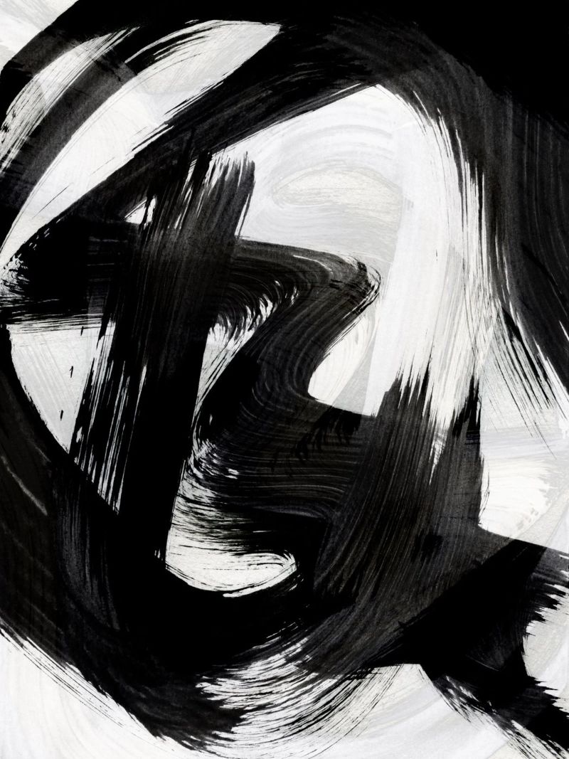 Strokes 19 | Black & White Brushstroke Expressionism Poster von sabidussi