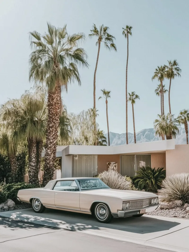 Palm Springs nostalgic architecture canvas by Carinaprint