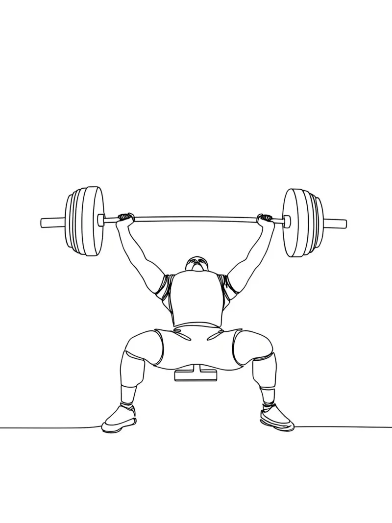 Weightlifting - Minimalist Line Art hahnemühle by Viv Line Art