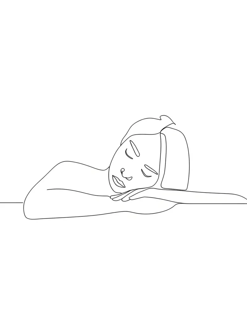 Dormire - Line art minimalista pellicola backlit da Viv Line Art