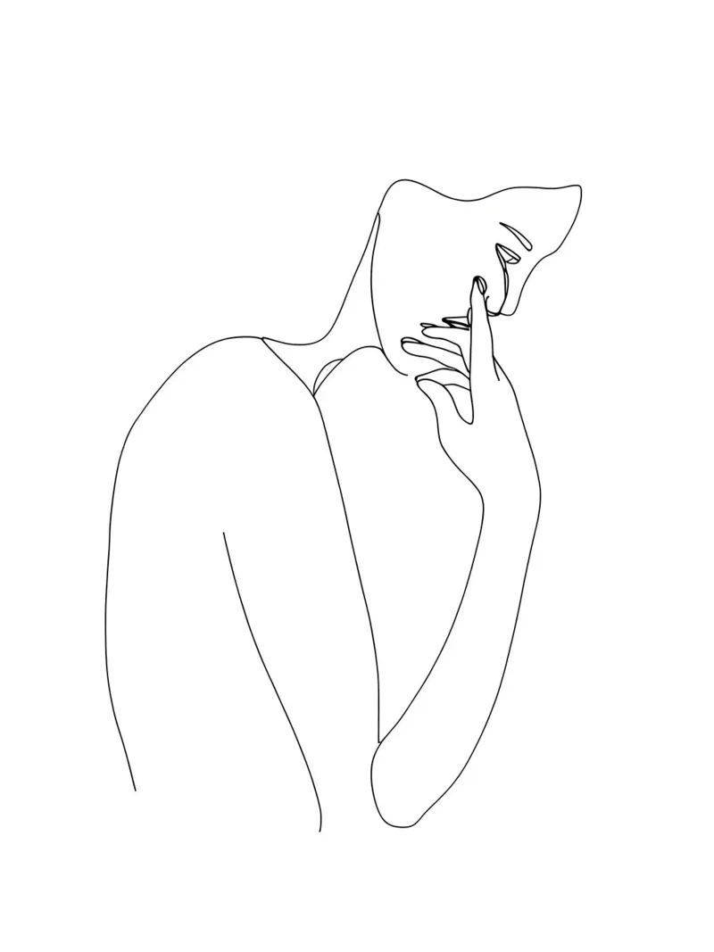 Preoccupato - Line art minimalista poster da Viv Line Art