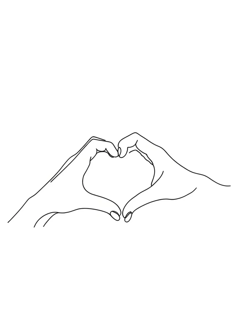 Cuore a mano - Line art minimalista plexiglass da Viv Line Art