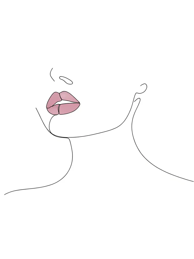 Labbra - Line art minimalista carta hahnemühle da Viv Line Art
