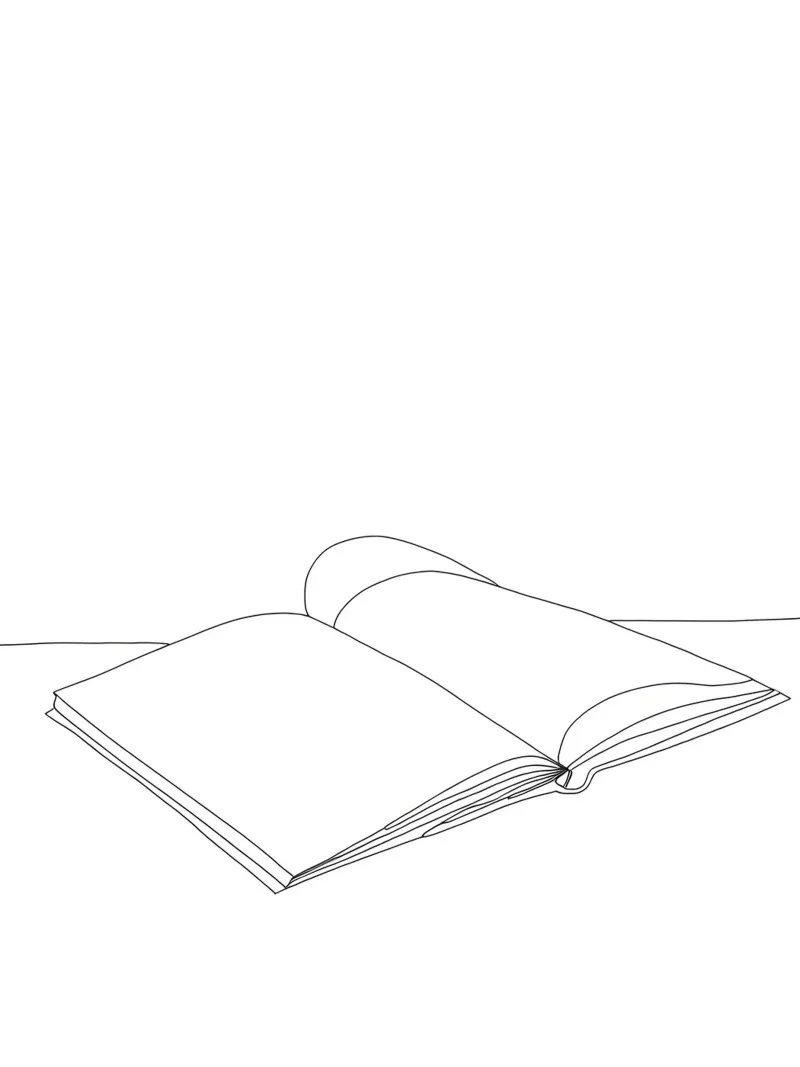 Libro aperto - Line art minimalista pellicola backlit da Viv Line Art