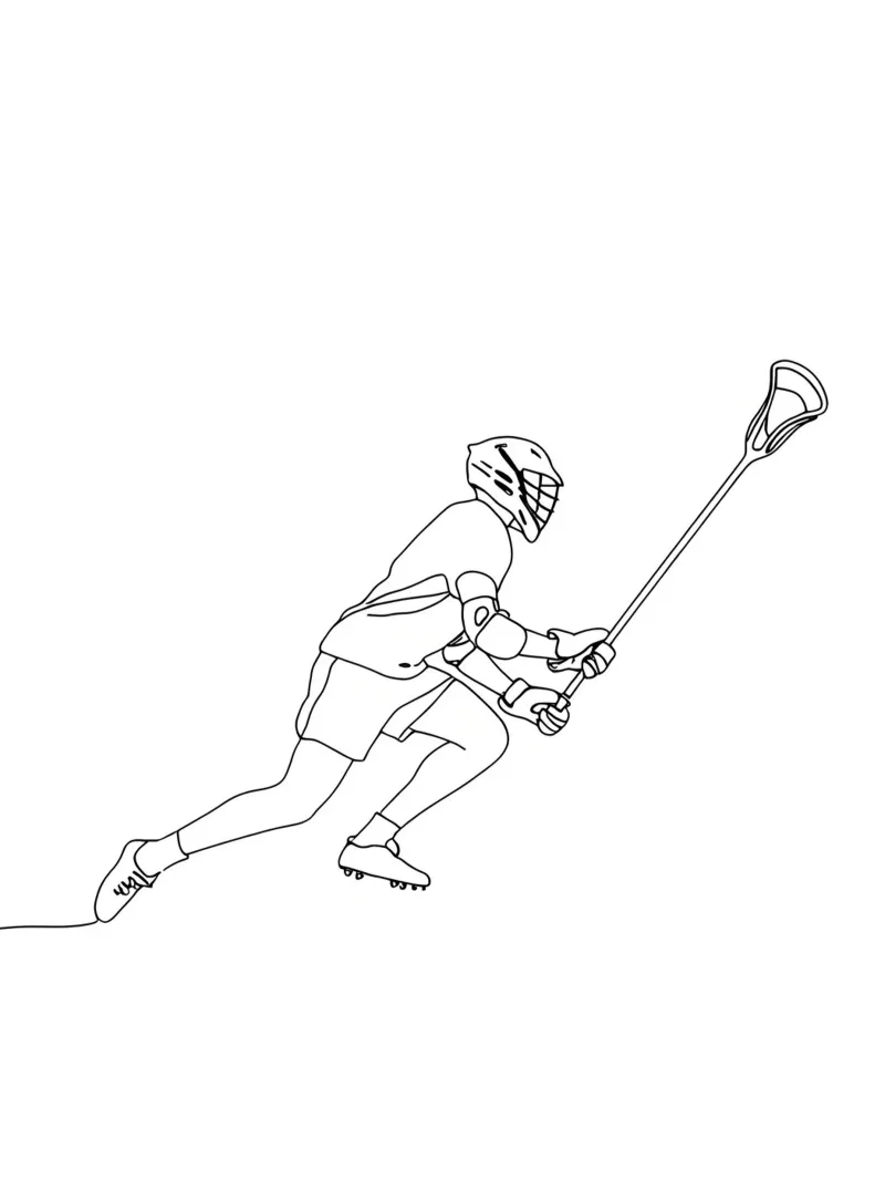 Lacrosse - Line art minimalista pellicola backlit da Viv Line Art