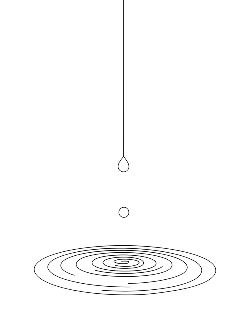 Goccia d'acqua - Line Art minimalista plexiglass da Viv Line Art