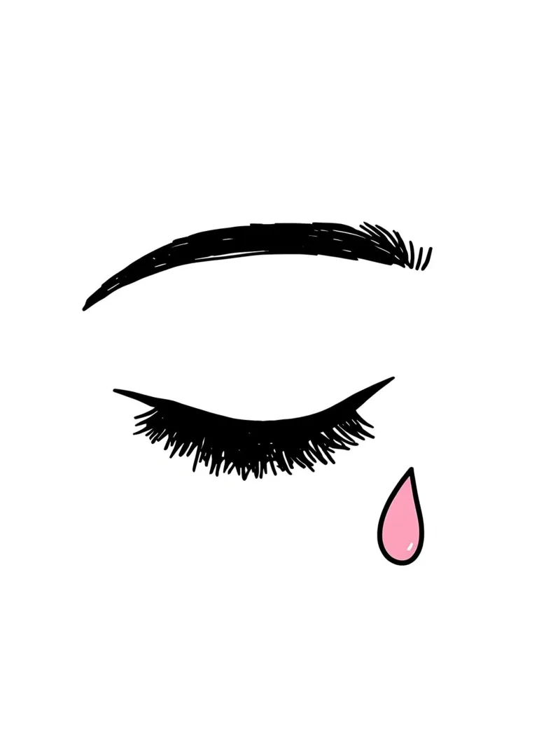 Träne aus dem Auge - Minimalistische Linienkunst Hahnemühle von Viv Line Art