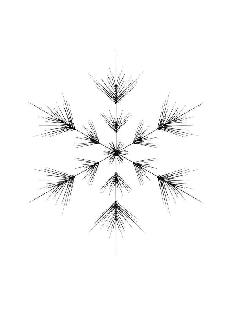 Snowflake - Minimalist Line Art canvas by Viv Line Art
