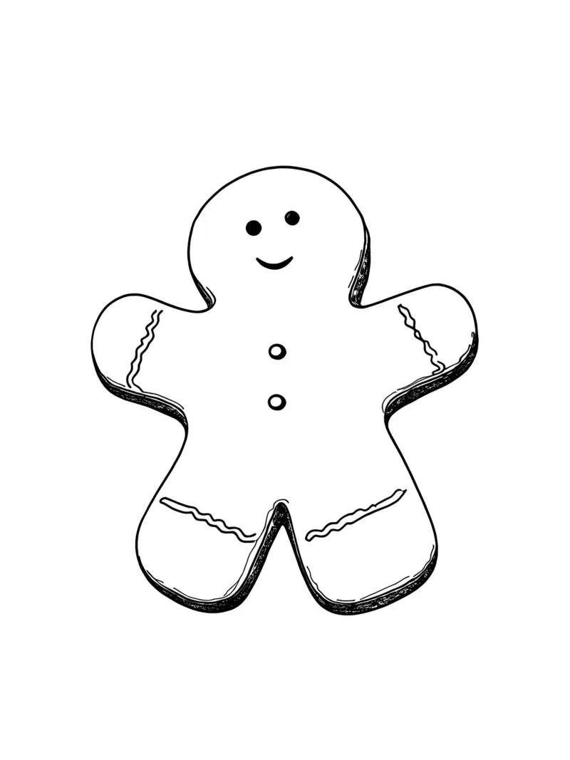 Pan di zenzero che sorride - Line art minimalista pellicola backlit da Viv Line Art
