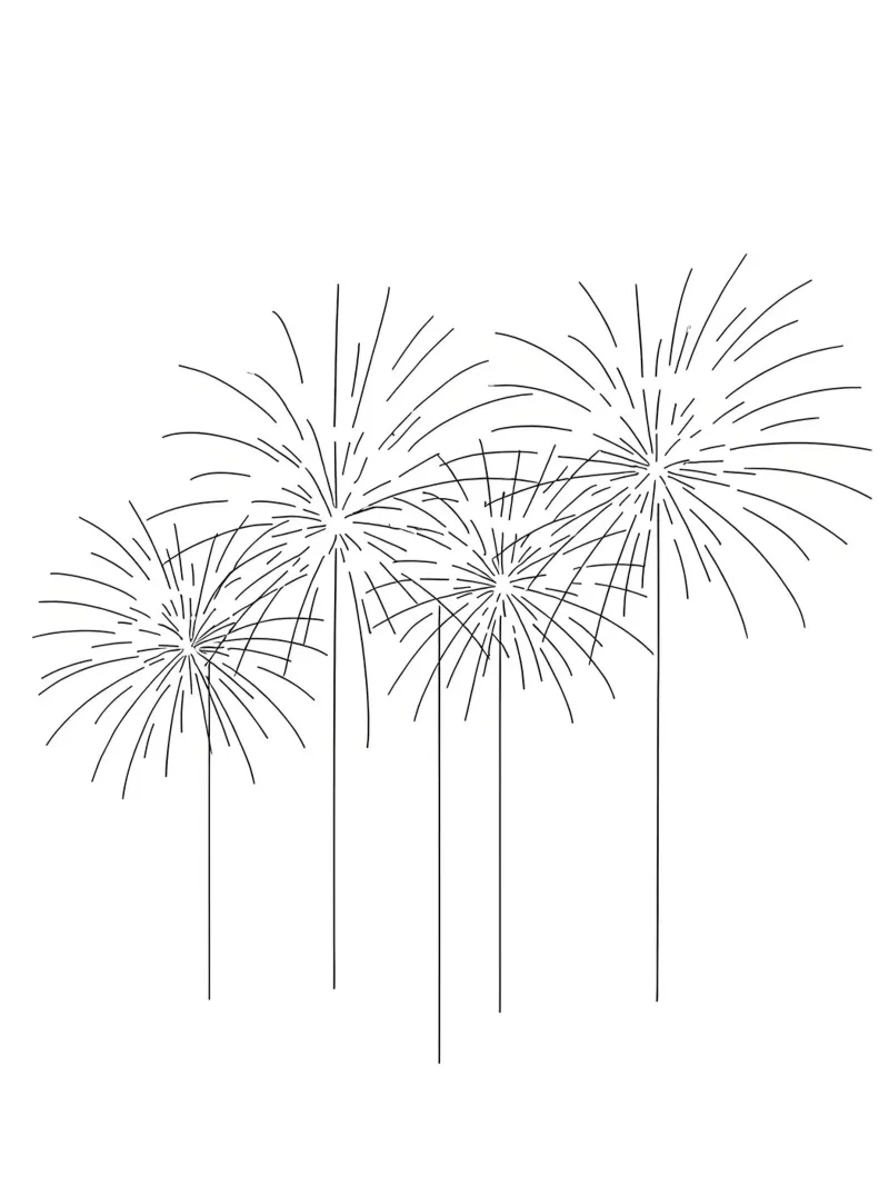 Fuochi d'artificio - Line art minimalista pellicola backlit da Viv Line Art