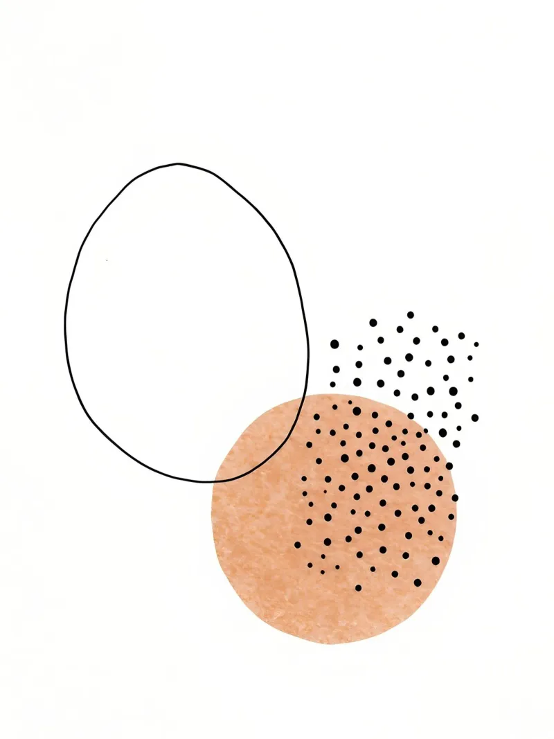 Circles And Dots - Minimalist Line Art canvas by Viv Line Art