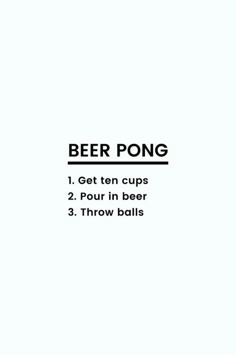 Beer Pong Recipe poster con telaio in alluminio da Studio One