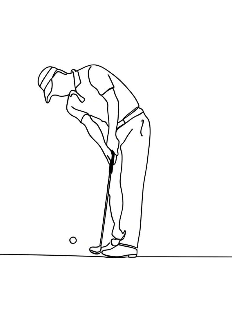Golfer - Minimalist Line Art hahnemühle by Viv Line Art