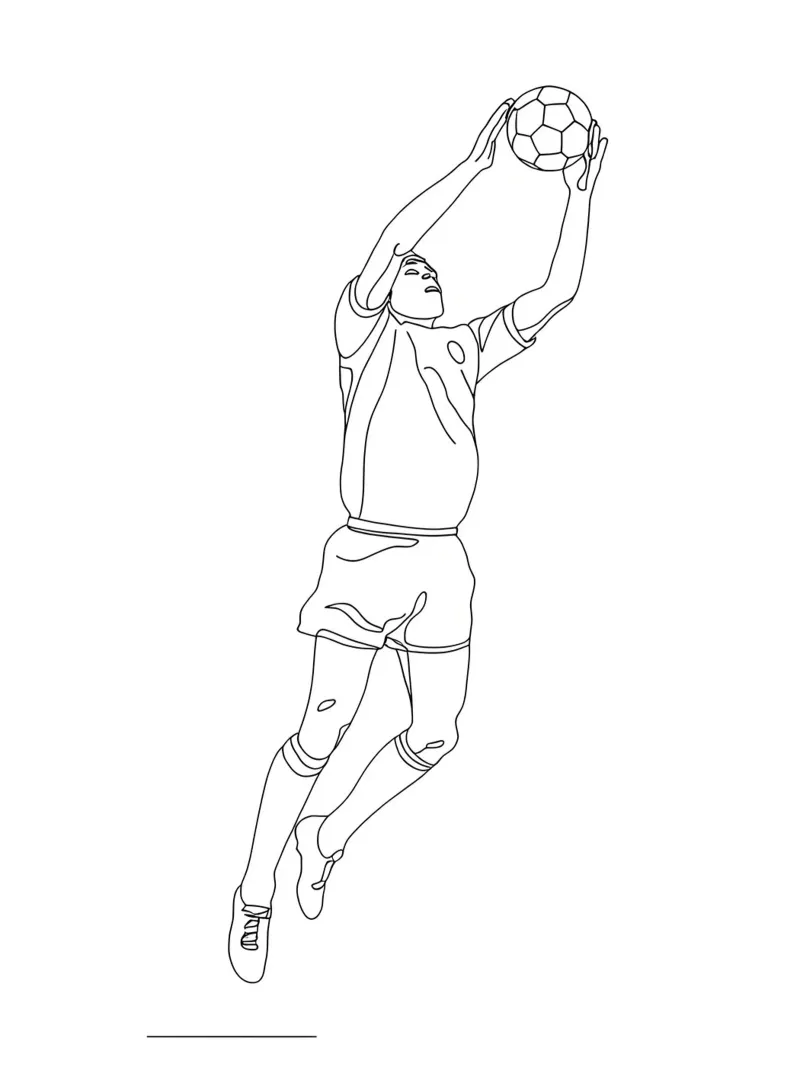 Portiere di calcio - Line Art minimalista pellicola backlit da Viv Line Art