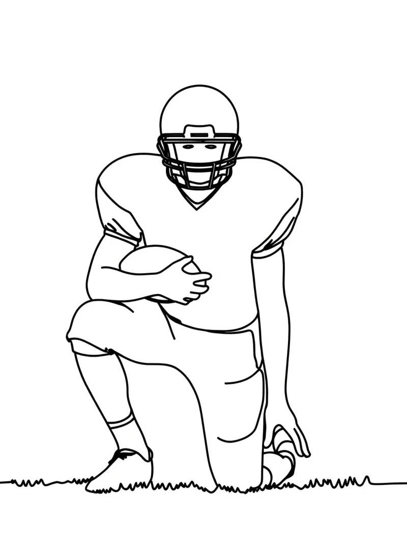 Giocatore di calcio pronto - Line art minimalista pellicola backlit da Viv Line Art