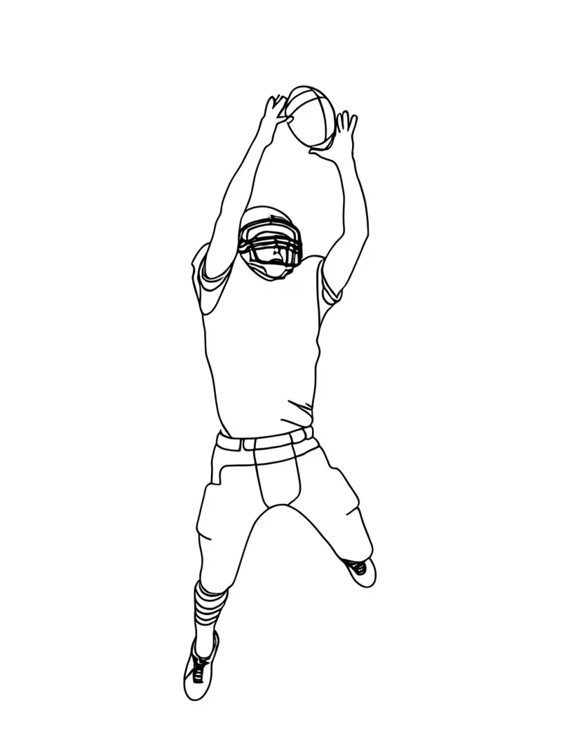 Giocatore di calcio - Line Art minimalista pellicola backlit da Viv Line Art
