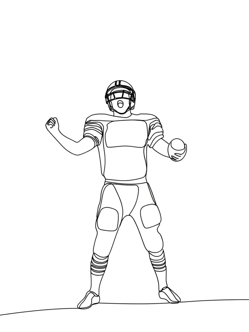 Giocatore di calcio - Line Art minimalista pellicola backlit da Viv Line Art