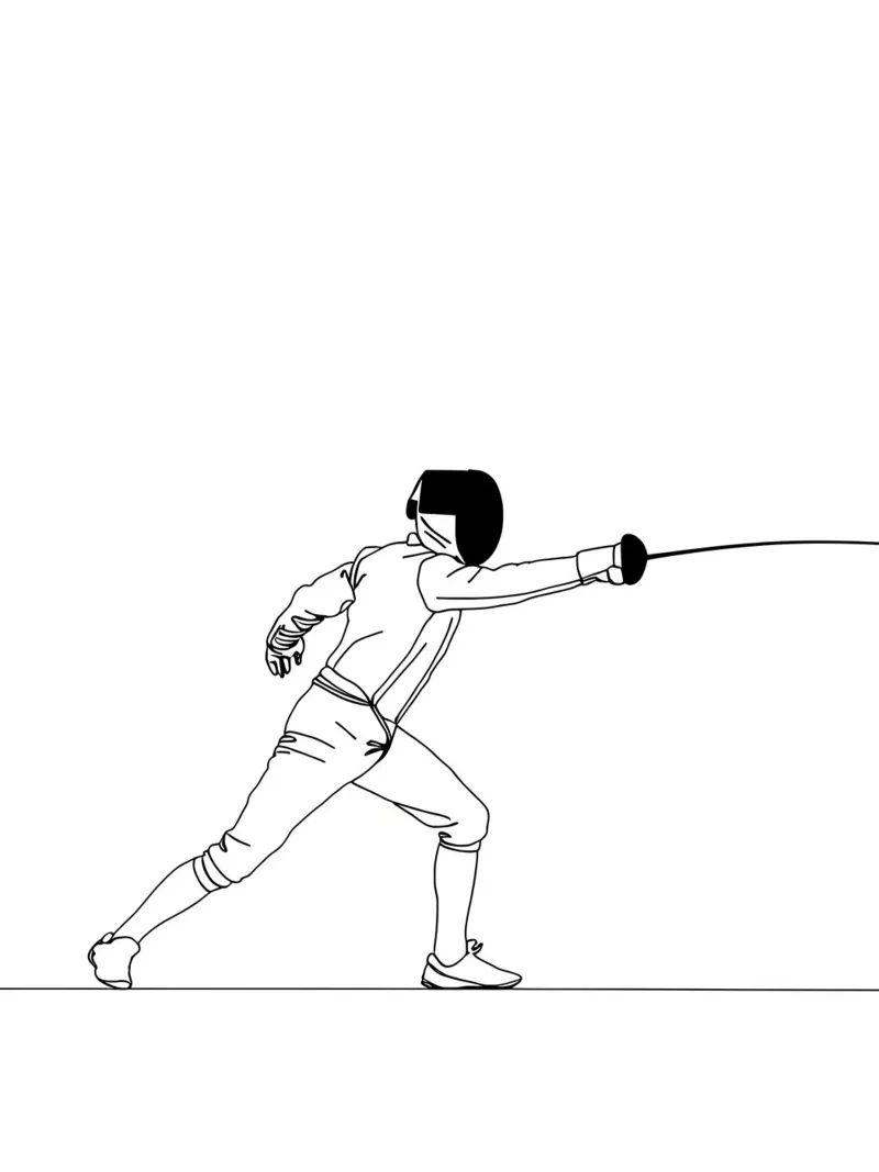 Fencer - Line art minimalista pellicola backlit da Viv Line Art