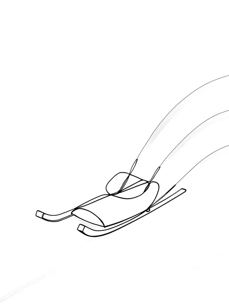 Slitta - Line art minimalista pellicola backlit da Viv Line Art
