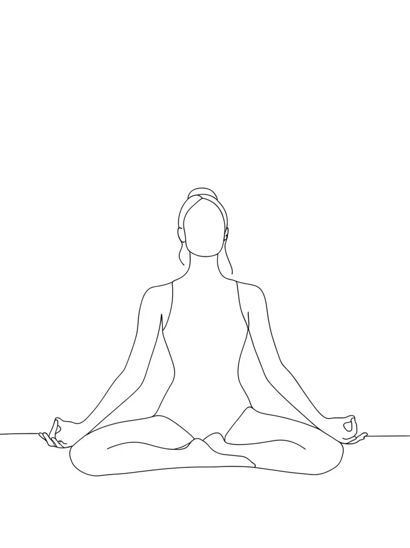 Donna yoga - Line art minimalista pellicola backlit da Viv Line Art