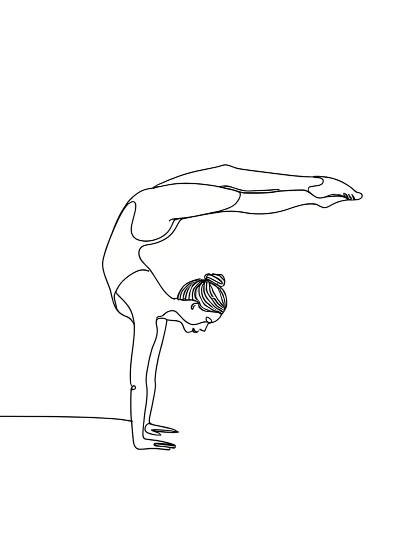 Donna yoga - Line art minimalista carta hahnemühle da Viv Line Art