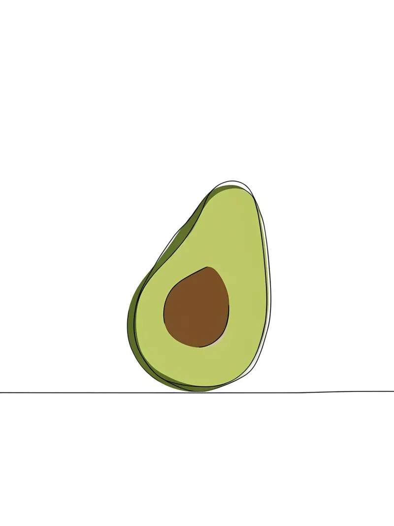 Avocado - Minimalist superfood line art canvas by Viv Line Art