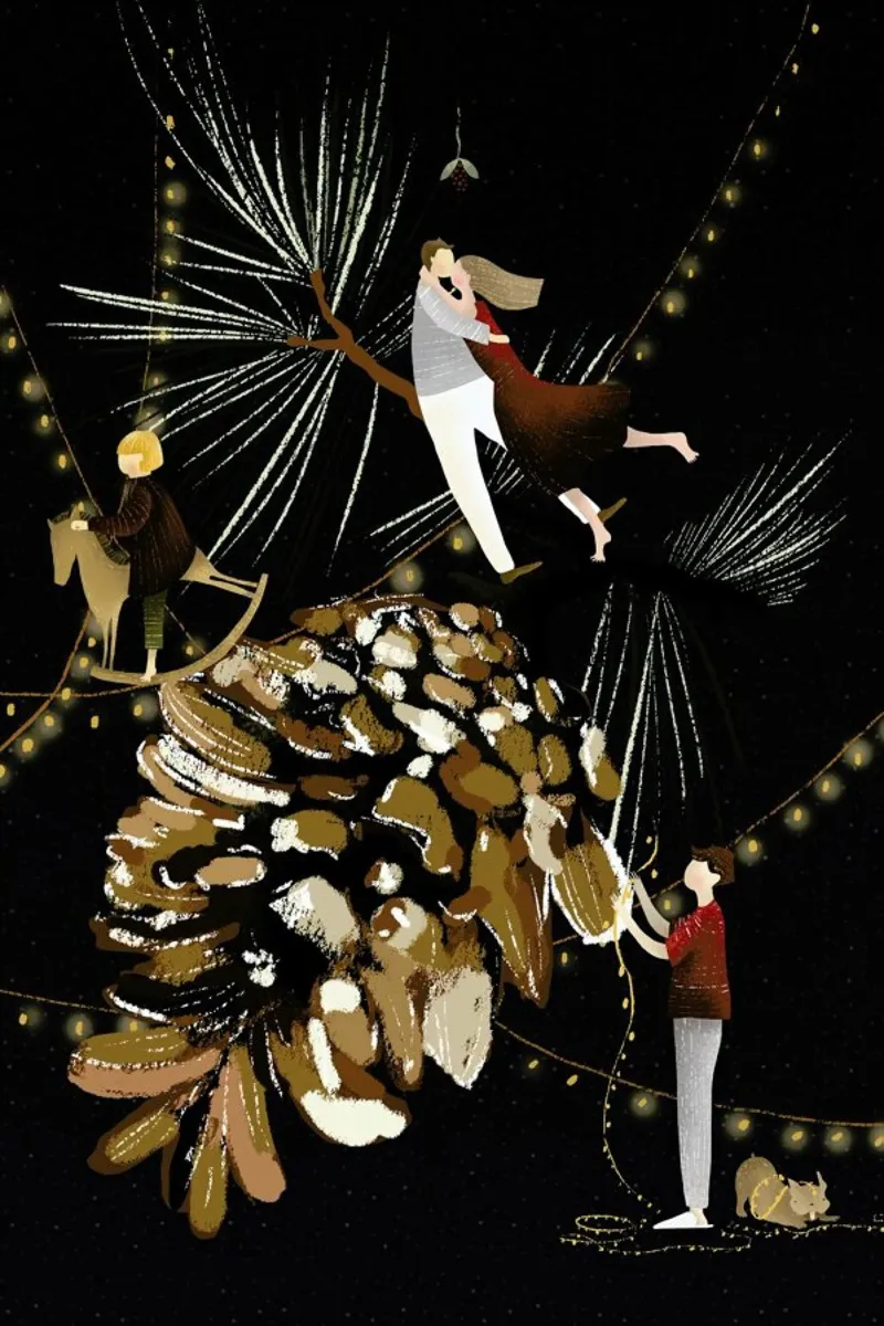 Christmas 3 poster con telaio in alluminio da Amalia Restrepo