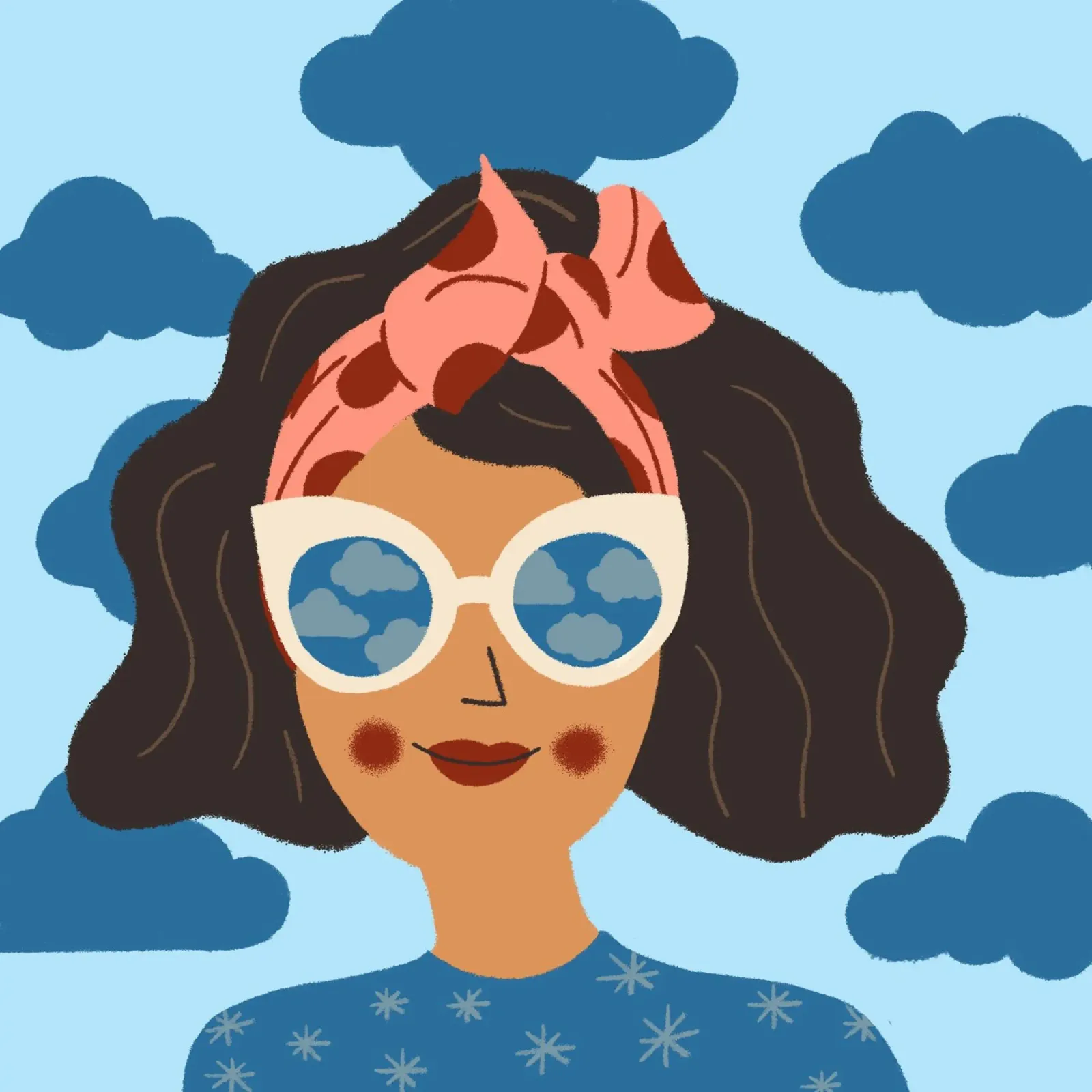 Abstraktes Porträt einer Frau mit Sonnenbrille Tagtraum poster da incomeforcreatives