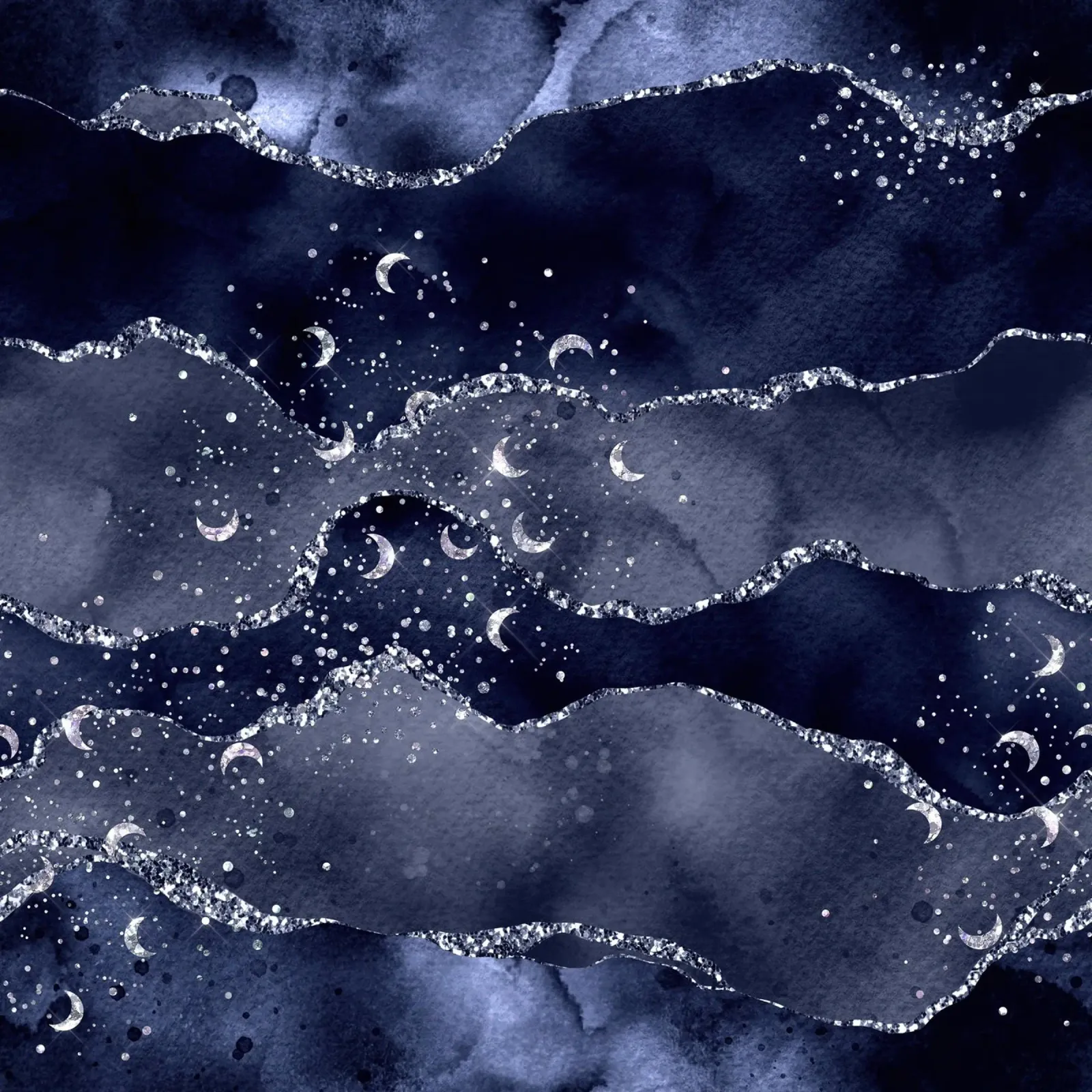 Marineblauer Glitzerachat Textur 02 Poster von Gemstone Textures