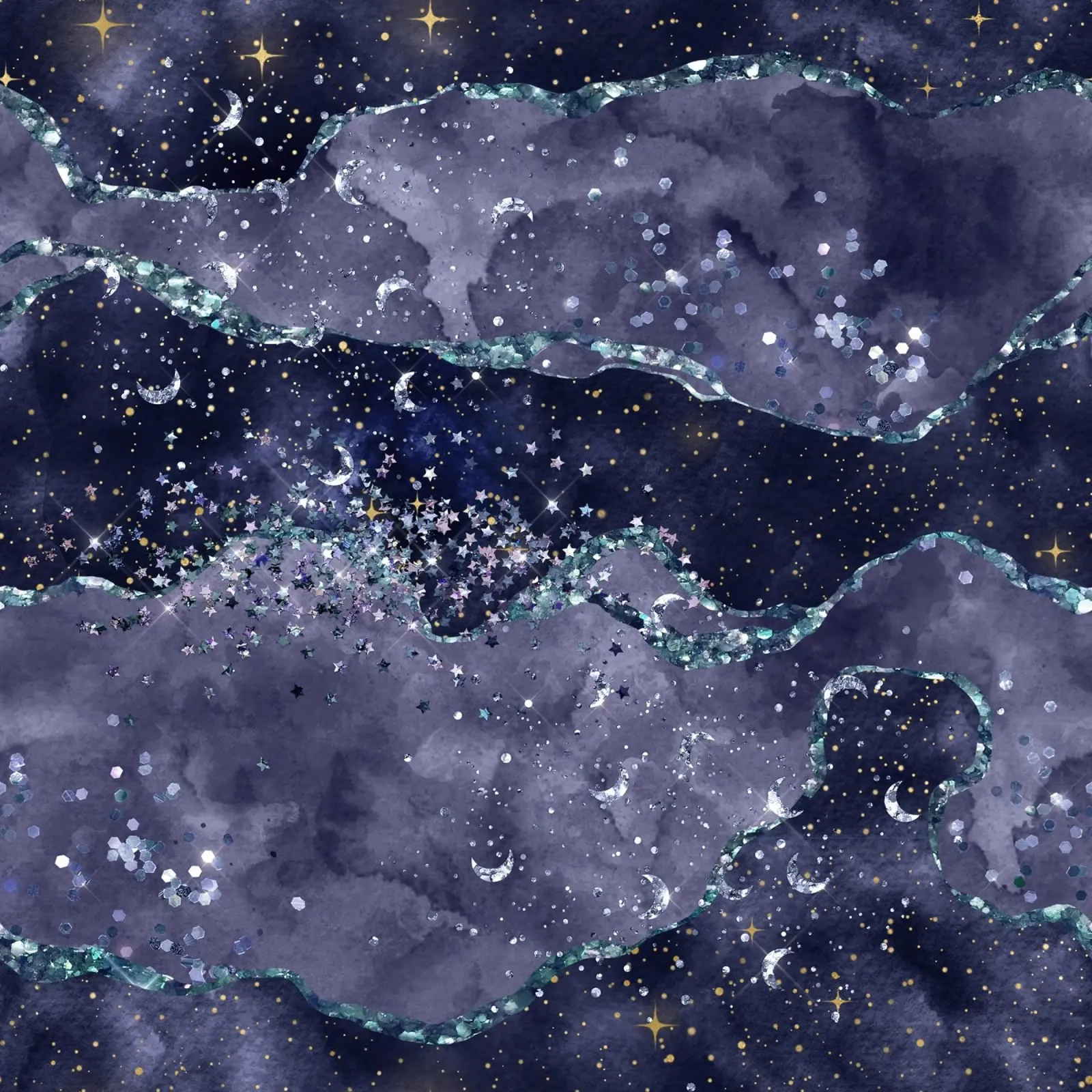 Texture agata glitterata blu navy 05 poster da Gemstone Textures