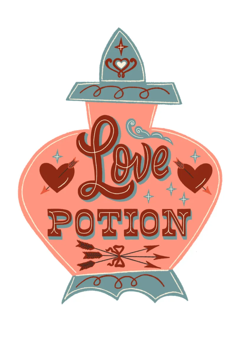 Hochzeit Liebeszitate Zaubertrank Fantasy-Fan canvas met Baklijst van incomeforcreatives