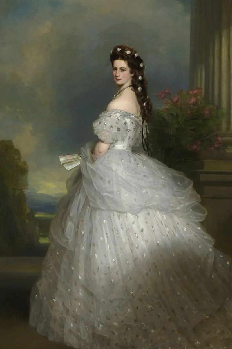 Franz Xaver Winte - Imperatrice Sisi Elisabetta d'Austria (1865) poster con telaio in alluminio da William Store