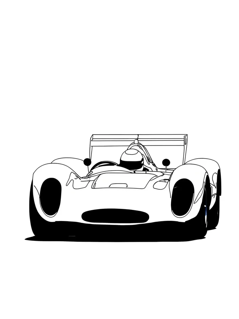 Auto da corsa - Line art minimalista pellicola backlit da Viv Line Art