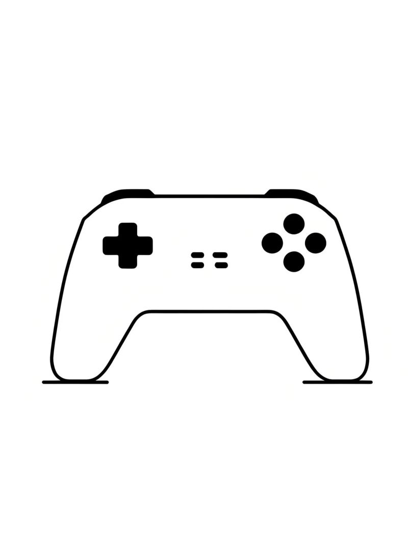 Console di gioco - Line art minimalista pellicola backlit da Viv Line Art