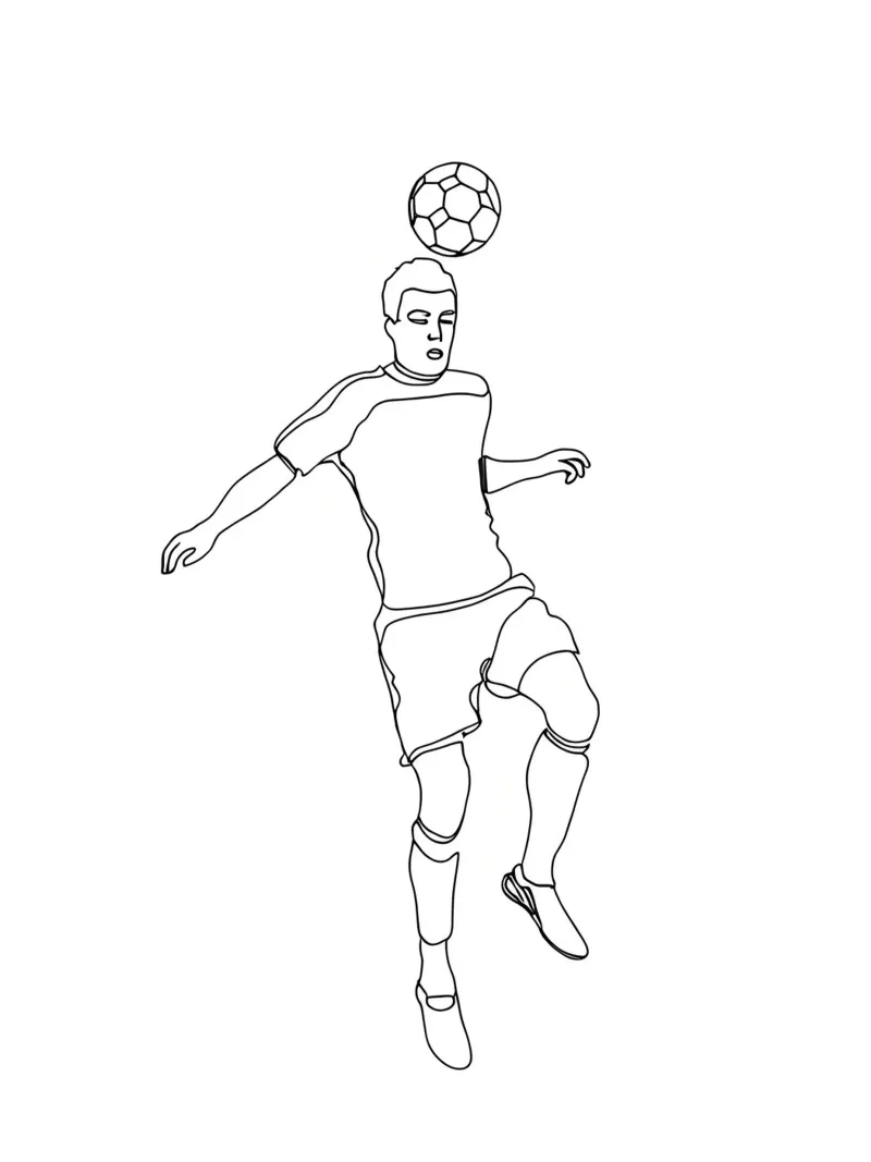 Giocatore di calcio - Line Art minimalista pellicola backlit da Viv Line Art
