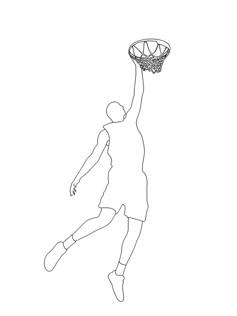 Pallacanestro - Line art minimalista pellicola backlit da Viv Line Art