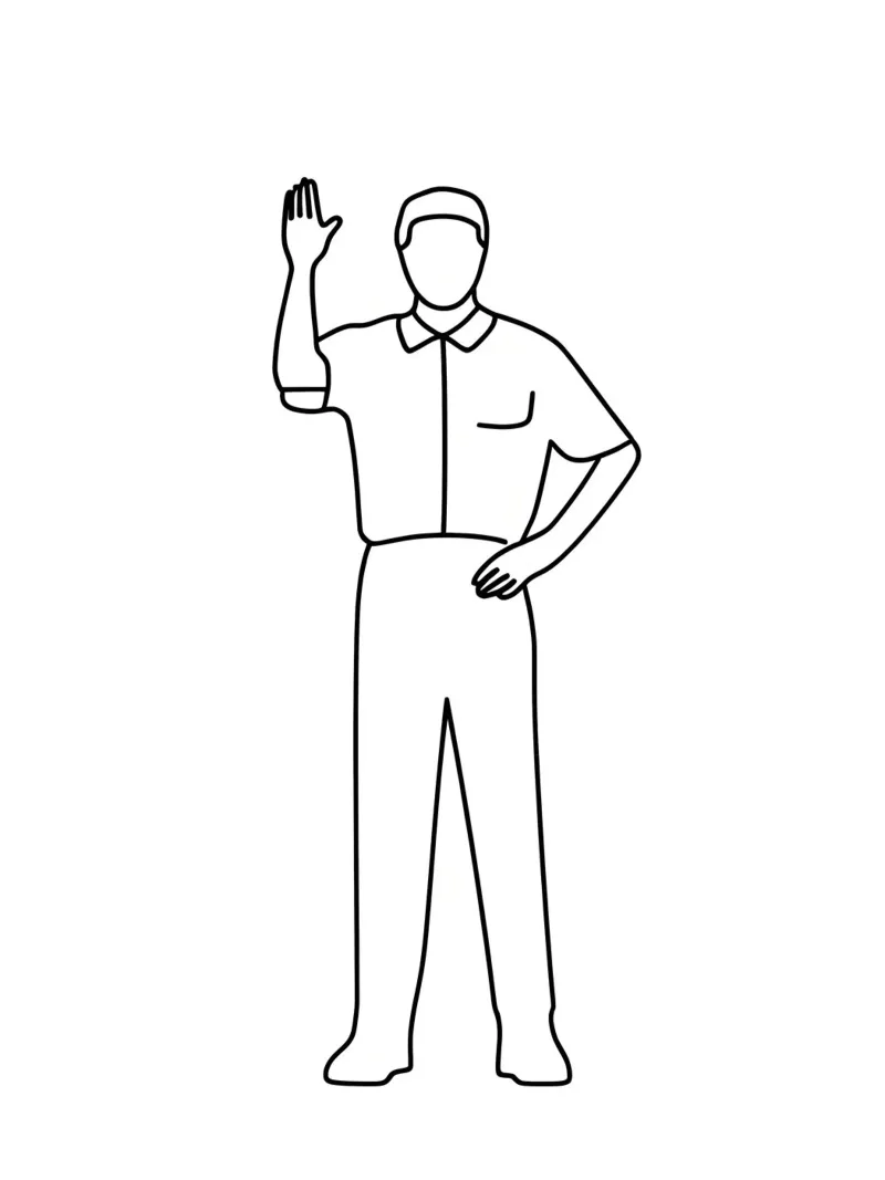 Arbitro - Line art minimalista pellicola backlit da Viv Line Art