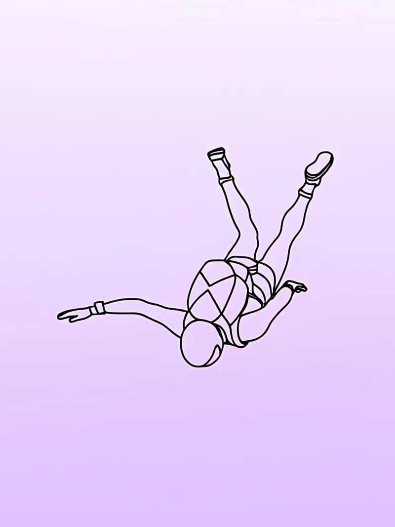 Skydiver - Line art minimalista pellicola backlit da Viv Line Art