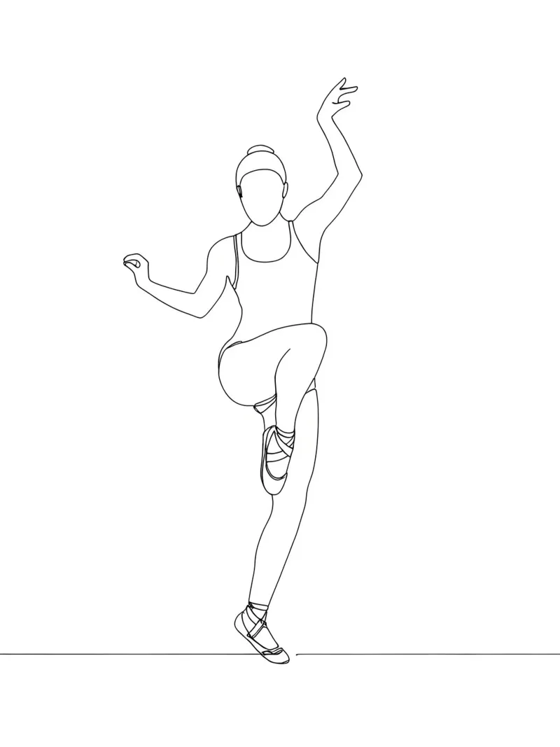 Ballerina - Line art minimalista pellicola backlit da Viv Line Art