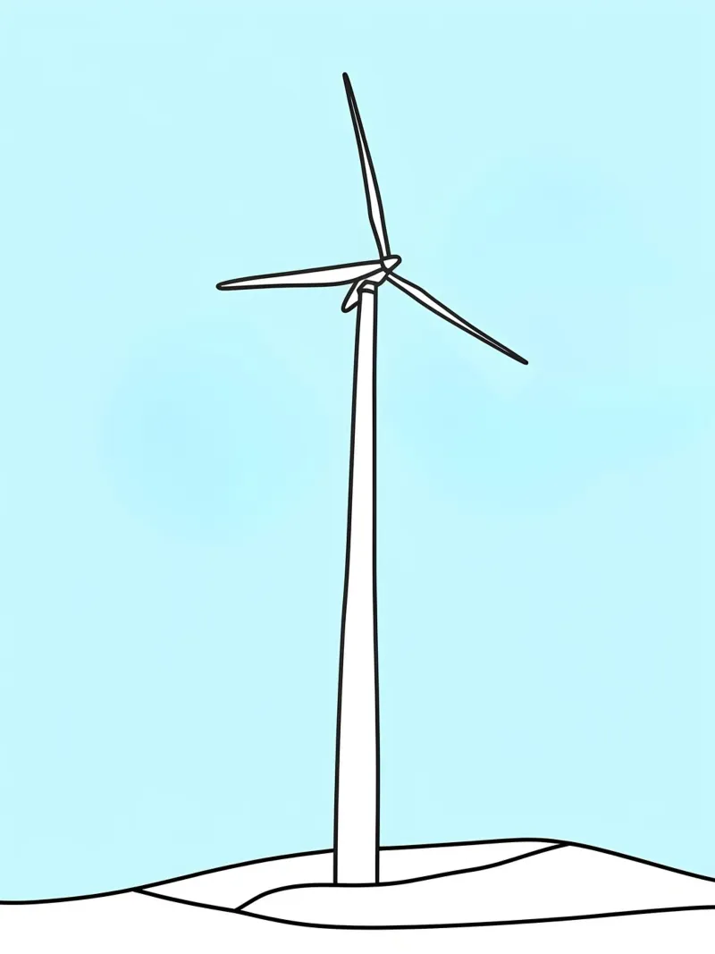 Turbina eolica - Line art minimalista alluminio dibond da Viv Line Art