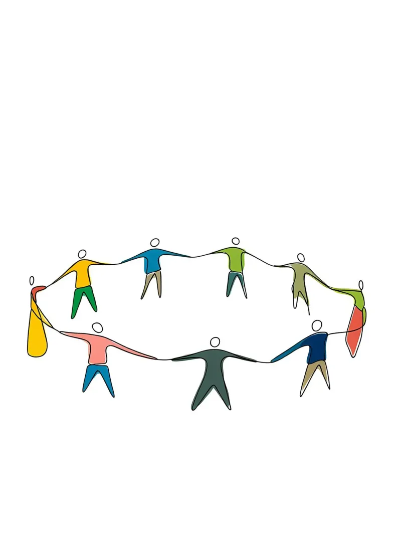Persone unite - Line art minimalista pellicola backlit da Viv Line Art