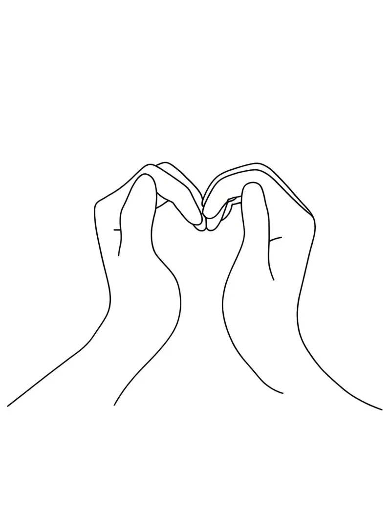 Amore - Line art minimalista pellicola backlit da Viv Line Art