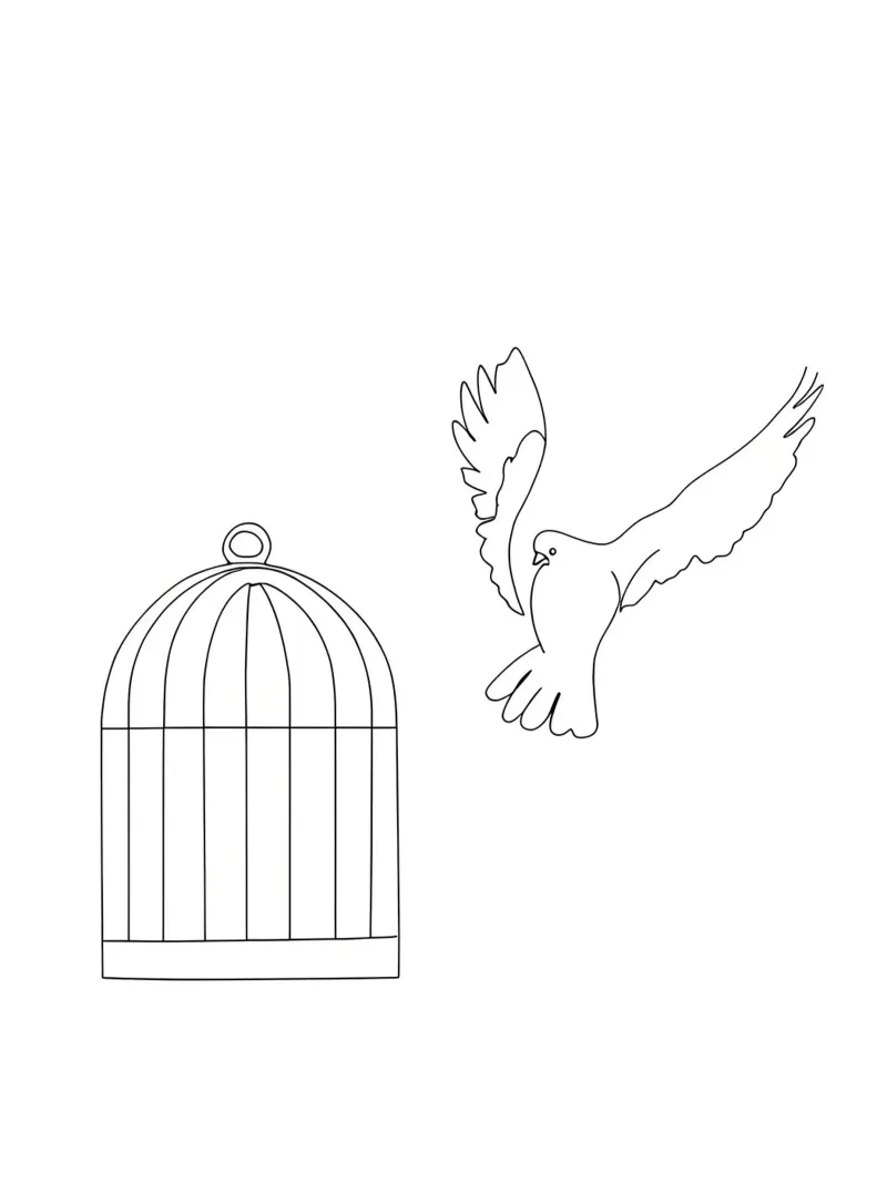 Pájaro libre metacrilato de Viv Line Art