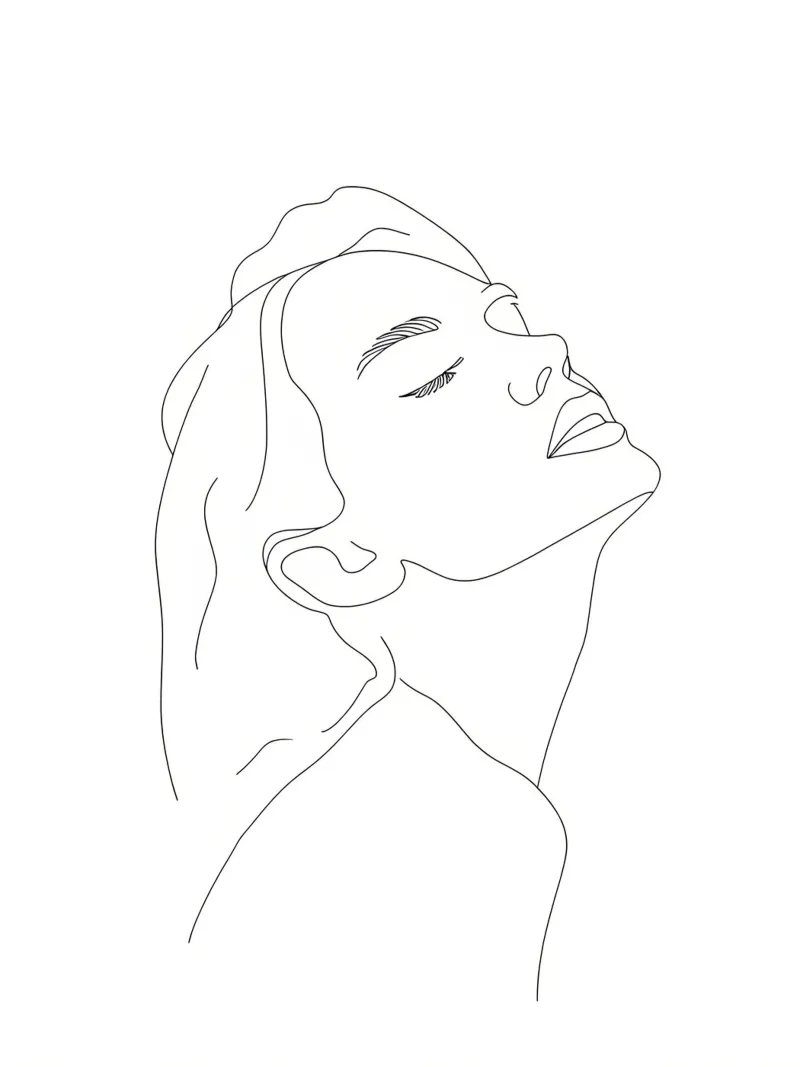 Woman - Minimalist Line Art hahnemühle by Viv Line Art