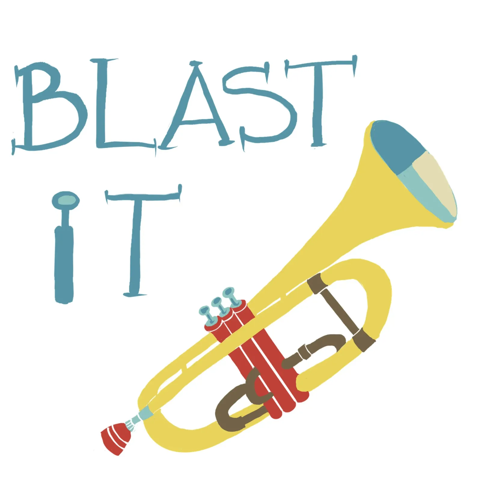 Blast it- Trumpet Art tela con Cornice a cassetta da Christiane Luz Creativum