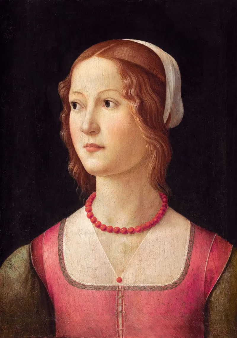 Domenico Ghirlandaio - Ritratto di giovane donna (1490) pellicola backlit da William Store