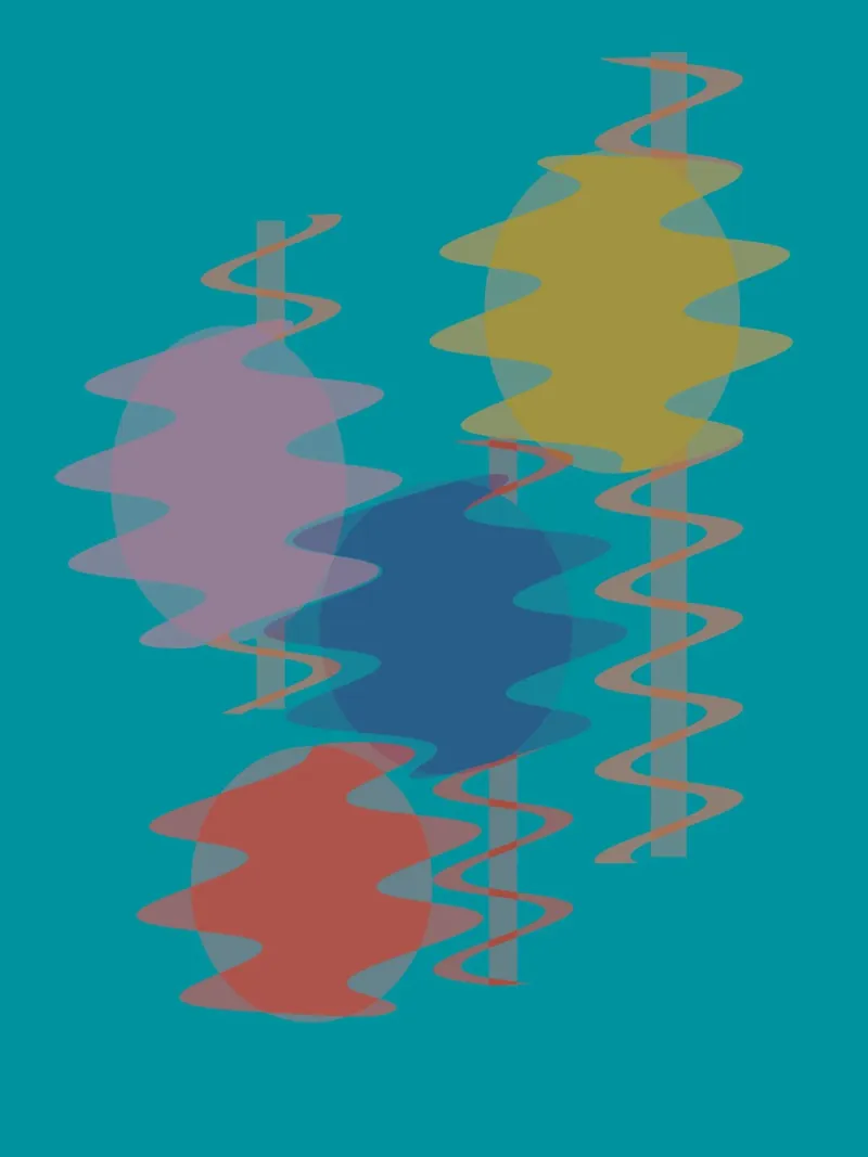 Forme geometriche astratte e colorate tela da Something for you